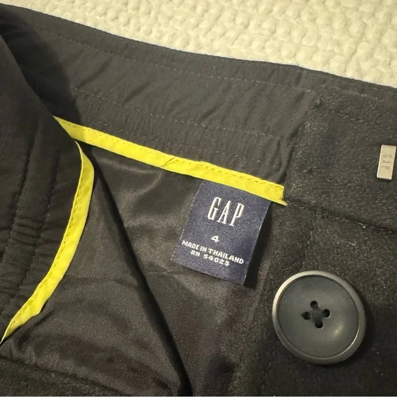 GAP womens black mini skirt 4 wool blend button up fully lined Y2K 90s 2000s - Picture 10 of 15